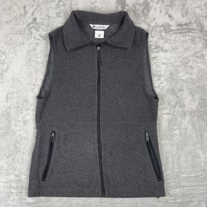 Columbia‎ Fleece Mens Size Large L Gray Full Zip Outdoor Vest Free Shipping